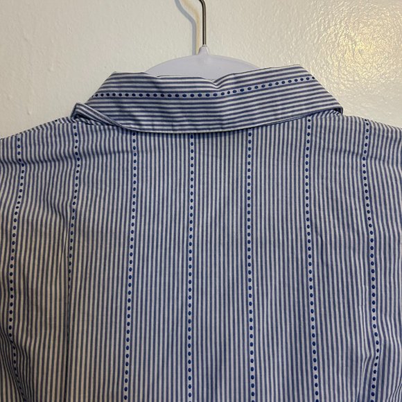 Talbots Striped Tie Sleeve Blouse (Like New) - Picture 4 of 6